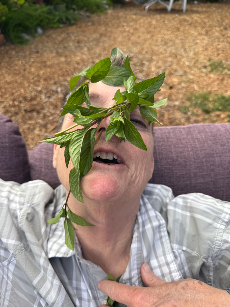Beth with mint leaves